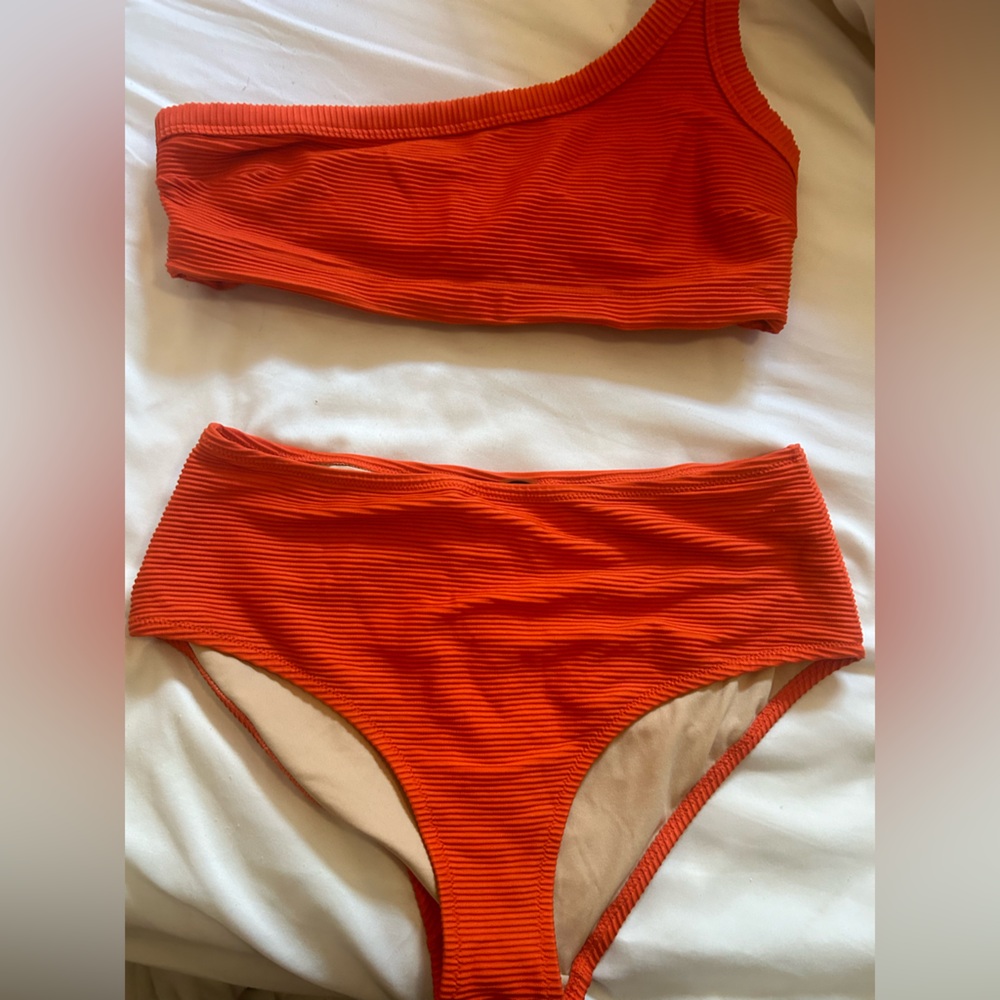 Rippled Orange Bikini